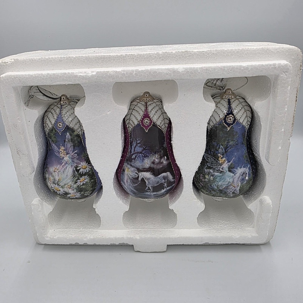 VTG‎ 3 Bradford Edition 2000 Mimi Jobe's Fairyland Porcelain Ornaments 89244